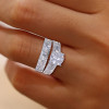 Round Cut White Sapphire 2pcs Bridal Set