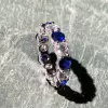 2.52ct Round Cut Blue Sapphire Eternity Band