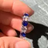 2.52ct Round Cut Blue Sapphire Eternity Band