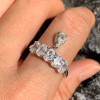 3ctw Oval and Pear Cut Drop Wedding Band
