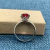 3ct Cushion Cut Ruby Engagement Ring