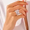 3ct Princess Cut White Sapphire Wedding Ring Set