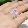 3ct Princess Cut White Sapphire Wedding Ring Set