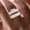3ct Princess Cut White Sapphire Wedding Ring Set