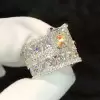 3ct Princess Cut White Sapphire Wedding Ring Set