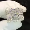 3ct Princess Cut White Sapphire Wedding Ring Set