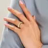 1.95ct Round Cut White Sapphire Half Double Row Band in Gold