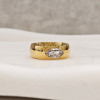 East-west Marquise Cut White Sapphire Dainty Engagement Ring