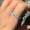 4.5ct Marquise Cut White Sapphire 2 Rows Eternity Band