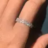 4.5ct Marquise Cut White Sapphire 2 Rows Eternity Band