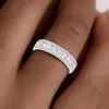 Round Cut White Sapphire Classic Dainty Wedding Band