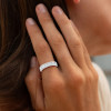 Round Cut White Sapphire Classic Dainty Wedding Band