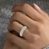 Round Cut White Sapphire Classic Dainty Wedding Band