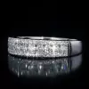 Round Cut White Sapphire Classic Dainty Wedding Band