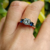 1ct Three-Stone Round Cut White Sapphire Engagement Ring