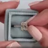 5ct Radiant Cut White Sapphire Engagement Ring in Gold