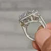 6ct Radiant Cut White Sapphire Engagement Ring