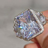 6ct Radiant Cut White Sapphire Engagement Ring