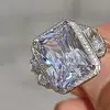 6ct Radiant Cut White Sapphire Engagement Ring
