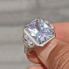 6ct Radiant Cut White Sapphire Engagement Ring