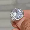 6ct Radiant Cut White Sapphire Engagement Ring