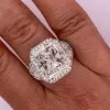6ct Radiant Cut White Sapphire Engagement Ring