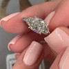 3ct Three-stone Cushion Cut White Sapphire Engagement Ring