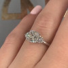 3ct Three-stone Cushion Cut White Sapphire Engagement Ring