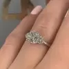 3ct Three-stone Cushion Cut White Sapphire Engagement Ring