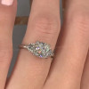 3ct Three-stone Cushion Cut White Sapphire Engagement Ring