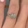 3ct Three-stone Cushion Cut White Sapphire Engagement Ring