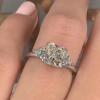 3ct Three-stone Cushion Cut White Sapphire Engagement Ring