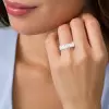 3ct Cushion Cut White Sapphire Half Wedding Band