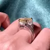 6ct Radiant Cut Yellow Sapphire Engagement Ring