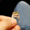 6ct Radiant Cut Yellow Sapphire Engagement Ring