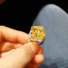6ct Radiant Cut Yellow Sapphire Engagement Ring