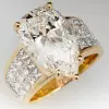 10ct Wide Shank Pear Cut Engagement Ring