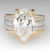 10ct Wide Shank Pear Cut Engagement Ring