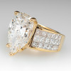 10ct Wide Shank Pear Cut Engagement Ring