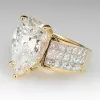 10ct Wide Shank Pear Cut Engagement Ring
