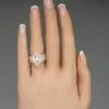 10ct Wide Shank Pear Cut Engagement Ring