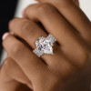 10ct Wide Shank Pear Cut Engagement Ring