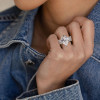 10ct Wide Shank Pear Cut Engagement Ring