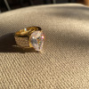 10ct Wide Shank Pear Cut Engagement Ring