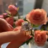 10ct Wide Shank Pear Cut Engagement Ring