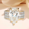 10ct Wide Shank Pear Cut Engagement Ring