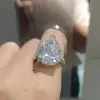 18ct Pear Cut White Sapphire Classic Engagement Ring
