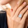 18ct Pear Cut White Sapphire Classic Engagement Ring