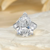 18ct Pear Cut White Sapphire Classic Engagement Ring