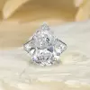 18ct Pear Cut White Sapphire Classic Engagement Ring